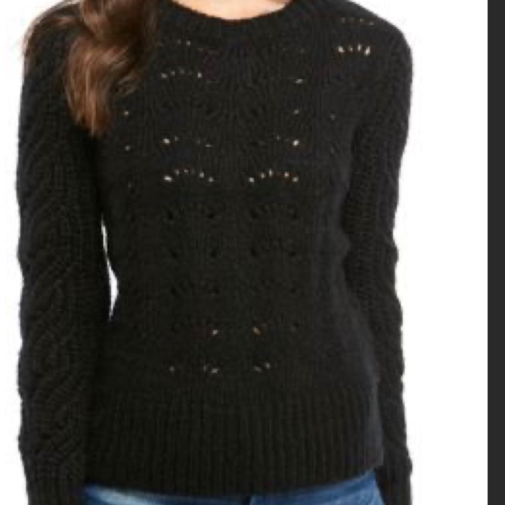 Alyson Parker Black Open-Knit Sweater
